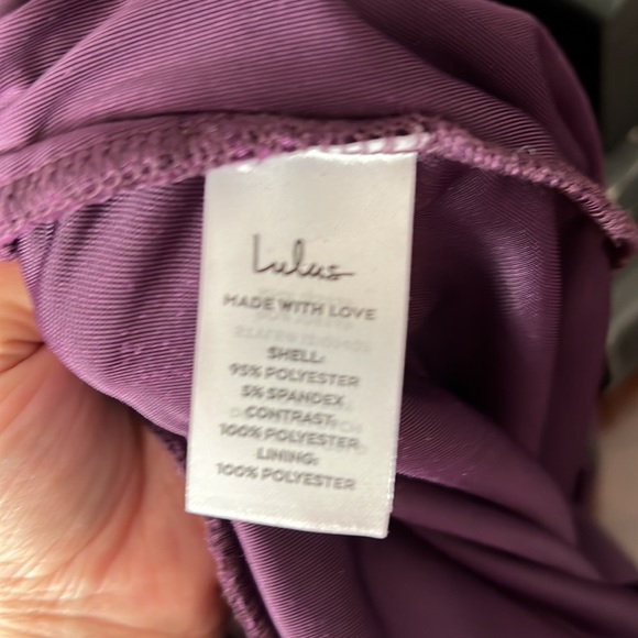 Lulu’s Living It Luxe Dark Purple Velvet Tulip Dress Size XS - Picture 8 of 9